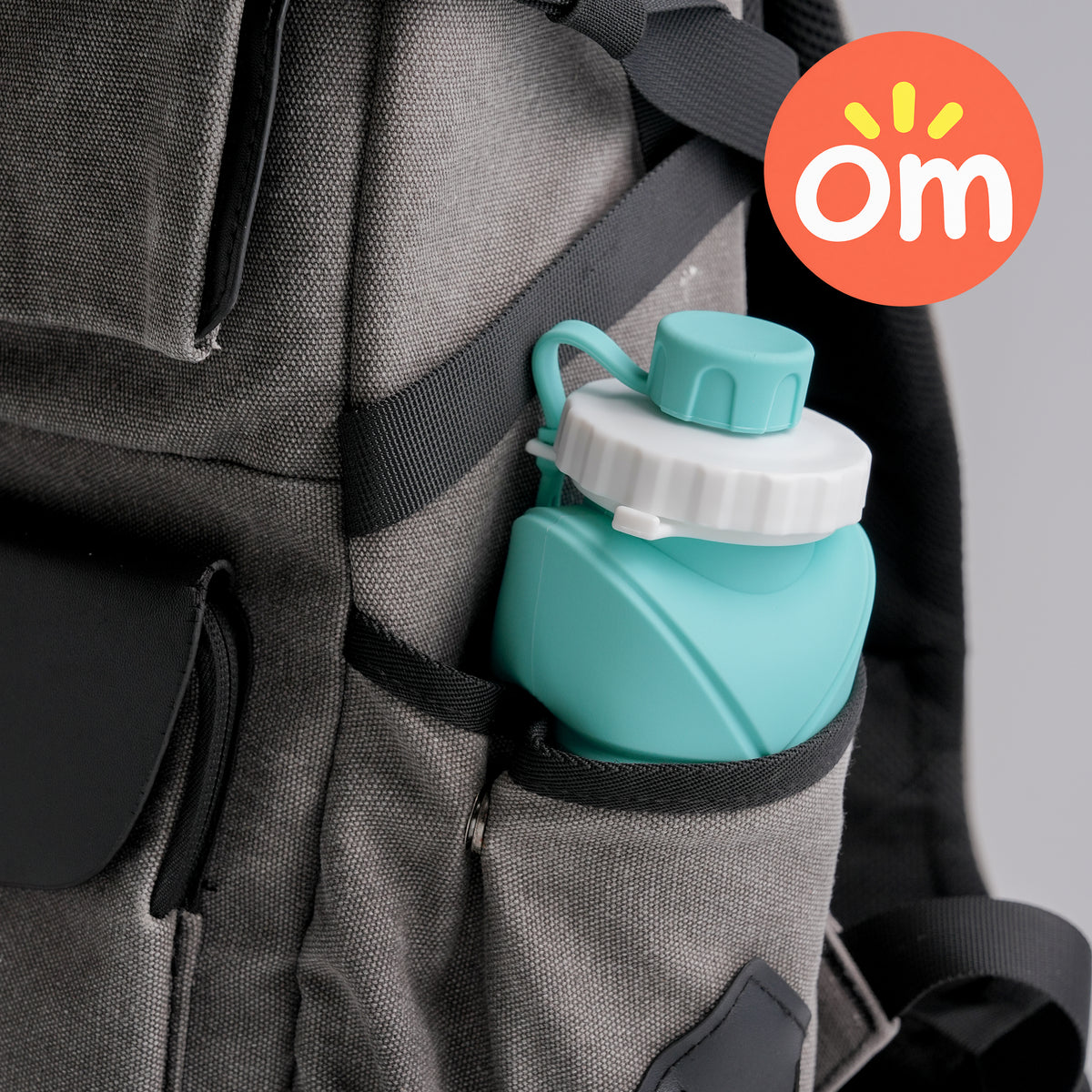 Portable collapsible water bottle  could be packed in a backpack side pocket